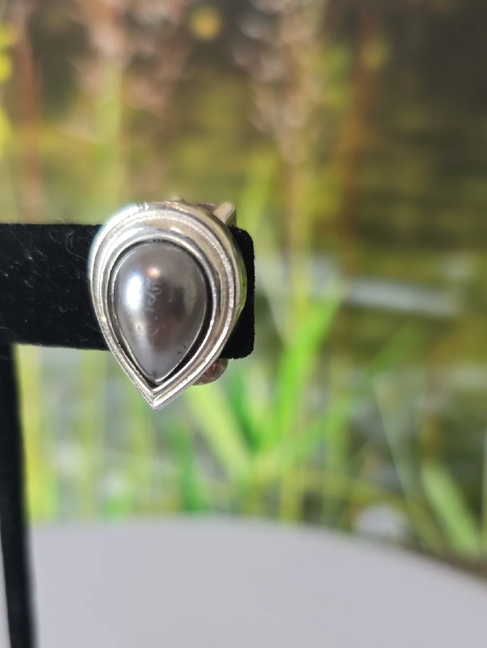 Christian Dior Authentic 925 Sterling Silver Teardrop Clip-On Earrings Vintage - Picture 5 of 13